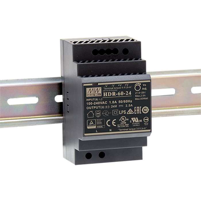 ALIMENTATION LED RAIL DIN 24V 60W 1 SORTIE ALIMENTATION LED RAIL DIN 24V 60W 1 SORTIE