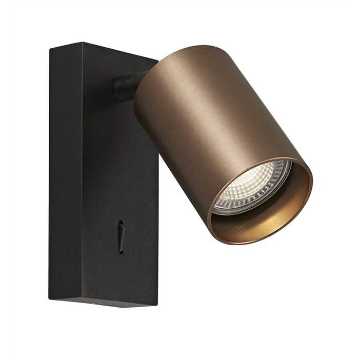 APPLIQUE SPOT "TABOO" GU10 NOIR/BRONZE + INTERRUPTEUR APPLIQUE SPOT "TABOO" GU10 NOIR/BRONZE + INTERRUPTEUR