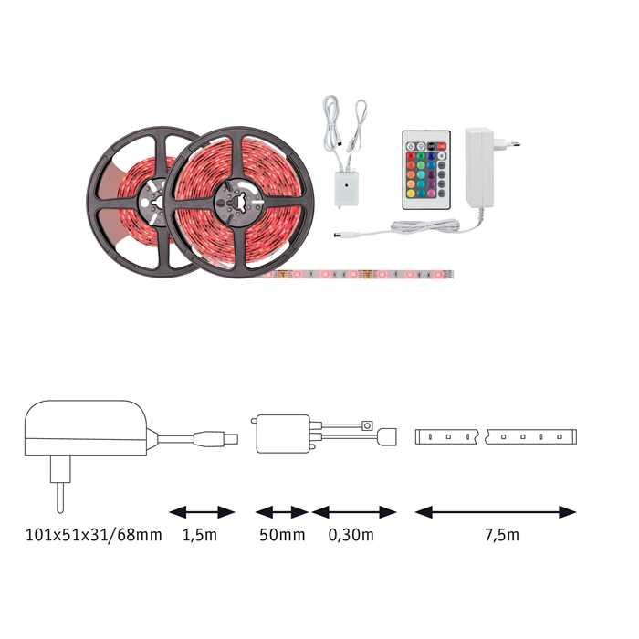 BANDEAU LED STRIP "SIMPLED" EN KIT 4W/M RGB 7,5M BANDEAU LED STRIP "SIMPLED" EN KIT 4W/M RGB 7,5M
