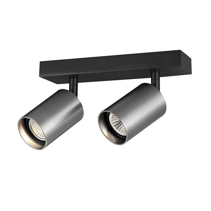 BARRE DE SPOT "TABOO" 2XGU10 NOIR/ALU BARRE DE SPOT "TABOO" 2XGU10 NOIR/ALU