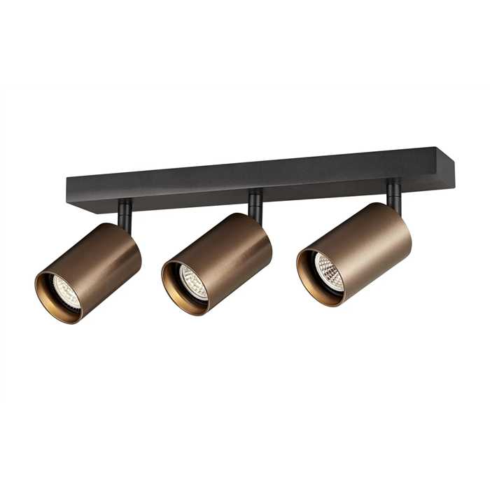 BARRE DE SPOT "TABOO" 3XGU10 NOIR/BRONZE BARRE DE SPOT "TABOO" 3XGU10 NOIR/BRONZE