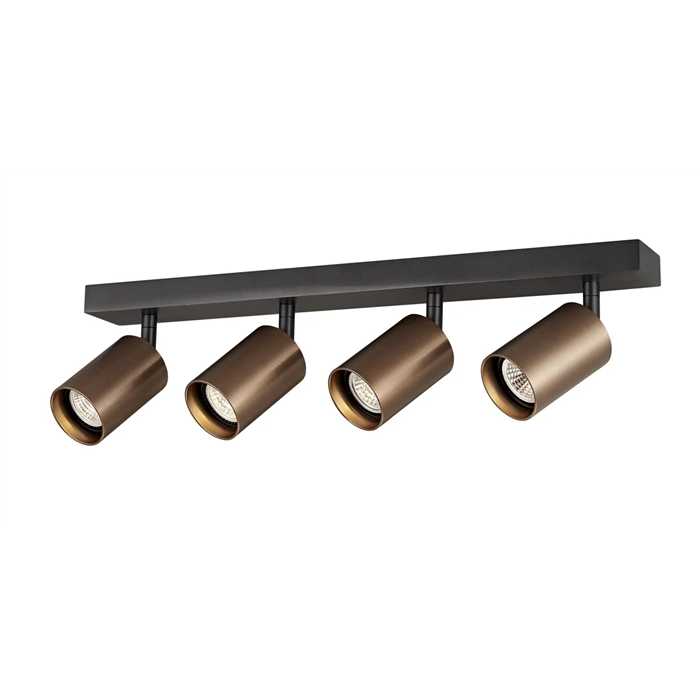 BARRE DE SPOT "TABOO" 4XGU10 NOIR/BRONZE BARRE DE SPOT "TABOO" 4XGU10 NOIR/BRONZE