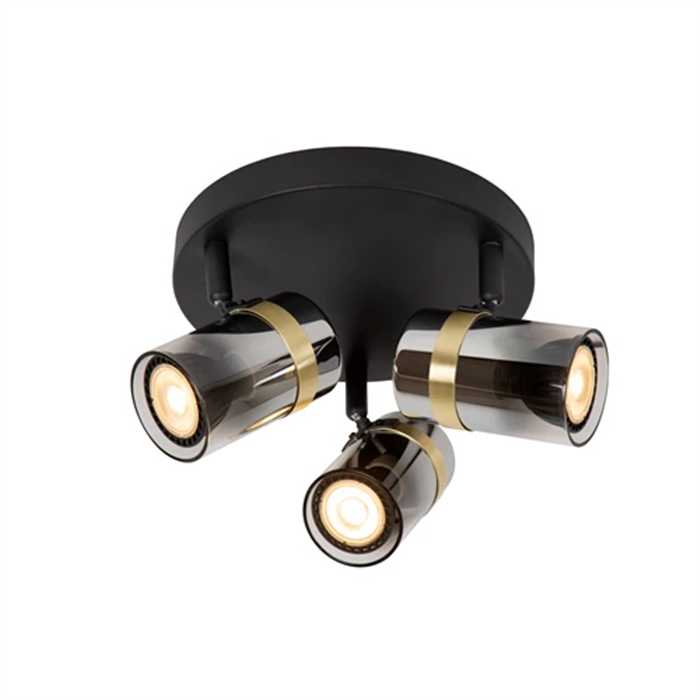 BARRE DE SPOT "UPTON" 3XGU10 NOIR/FUME BARRE DE SPOT "UPTON" 3XGU10 NOIR/FUME