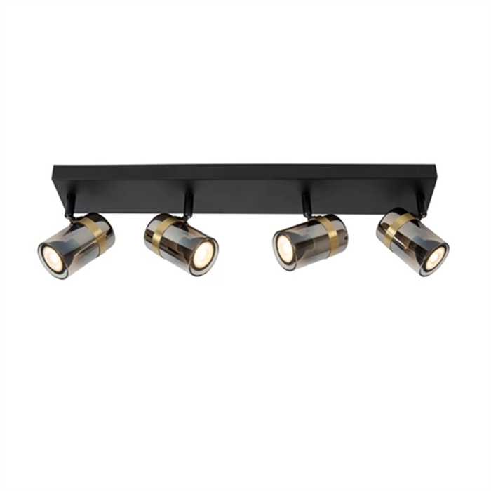 BARRE DE SPOT "UPTON" 4XGU10 NOIR/FUME BARRE DE SPOT "UPTON" 4XGU10 NOIR/FUME