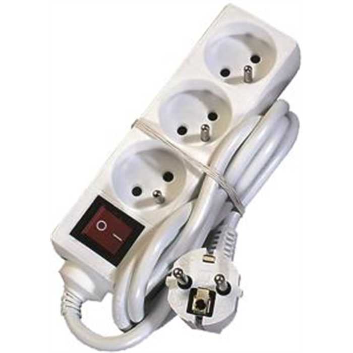 BLOC MULTIPRISE 3X2P+T 16A AVEC INTERRUPTEUR CORDON 3M BLANC BLOC MULTIPRISE 3X2P+T 16A AVEC INTERRUPTEUR CORDON 3M BLANC