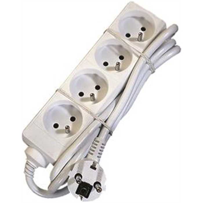 BLOC MULTIPRISE 4X2P+T 16A CORDON 1,5M BLANC BLOC MULTIPRISE 4X2P+T 16A CORDON 1,5M BLANC