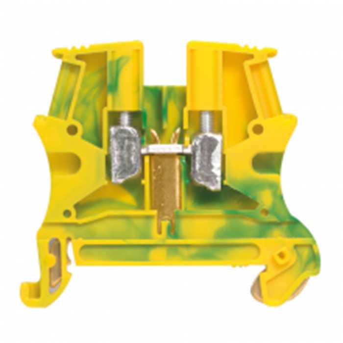 BLOC VIS VERT/JAUNE 2,5MM² VIKING - PIED METAL - PAS DE 5 BLOC VIS VERT/JAUNE 2,5MM² VIKING - PIED METAL - PAS DE 5