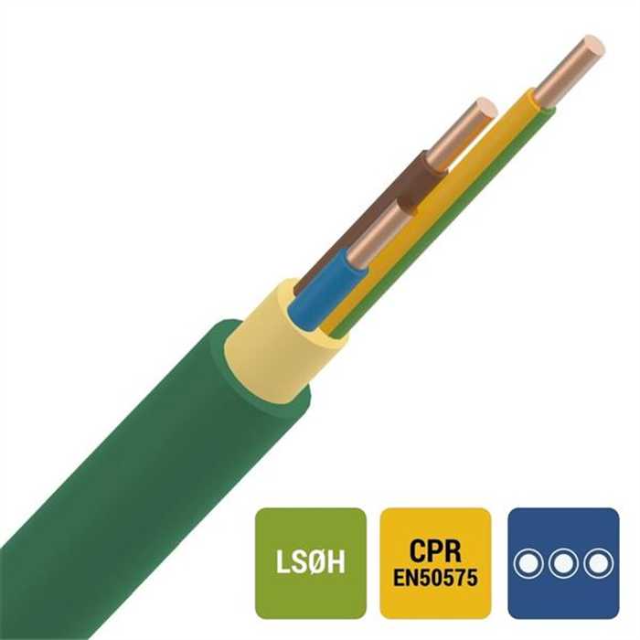 CABLE D'INSTALLATION XGB-CCA 3G2,5 VERT B500 CABLE D'INSTALLATION XGB-CCA 3G2,5 VERT B500