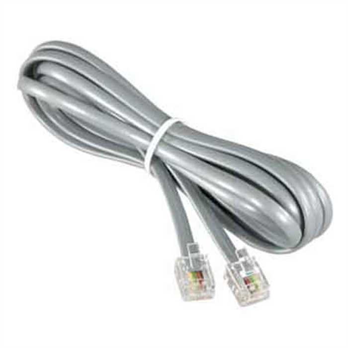CABLE TELEPHONIQUE RJ11 6/4 IVOIRE 10M CABLE TELEPHONIQUE RJ11 6/4 IVOIRE 10M