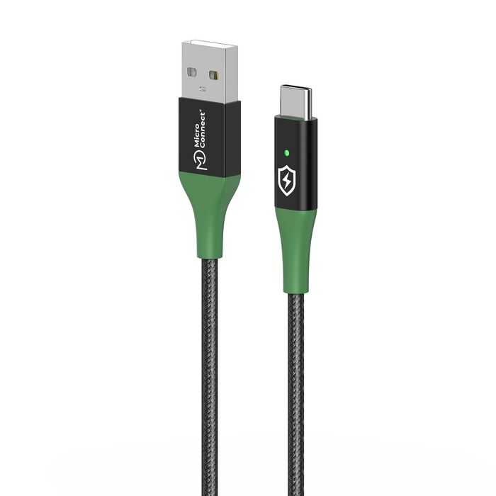 CABLE USB-A VERS USB-C 1M NOIR/VERT CABLE USB-A VERS USB-C 1M NOIR/VERT