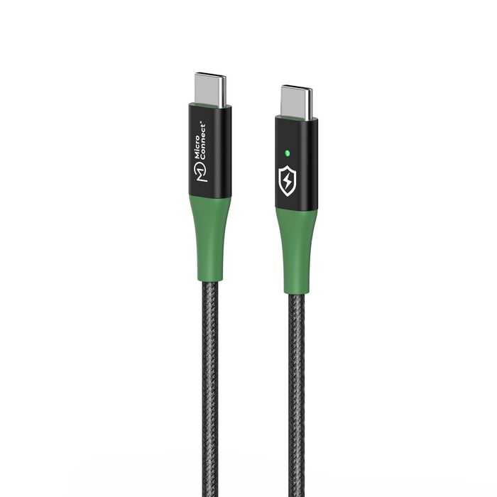 CABLE USB-C VERS USB-C 1M NOIR/VERT CABLE USB-C VERS USB-C 1M NOIR/VERT
