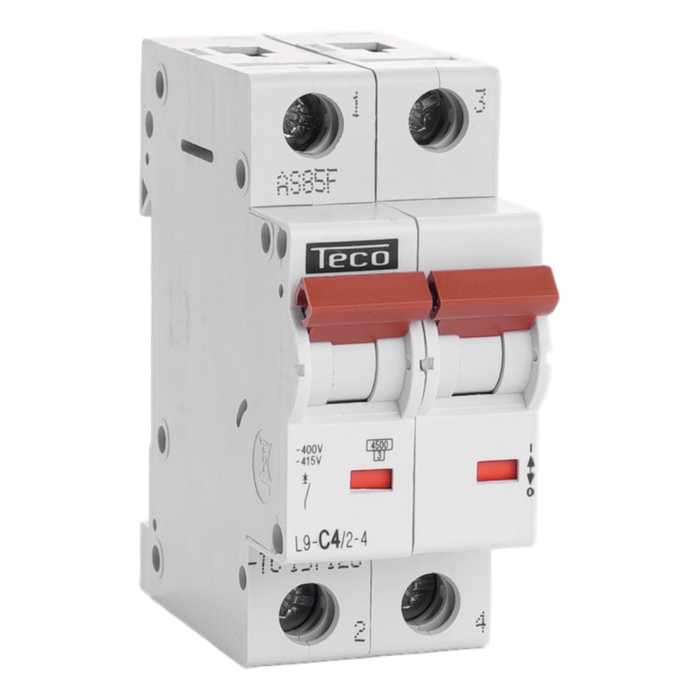 DISJONCTEUR TC 2P 4A 4,5KA COURBE C DISJONCTEUR TC 2P 4A 4,5KA COURBE C