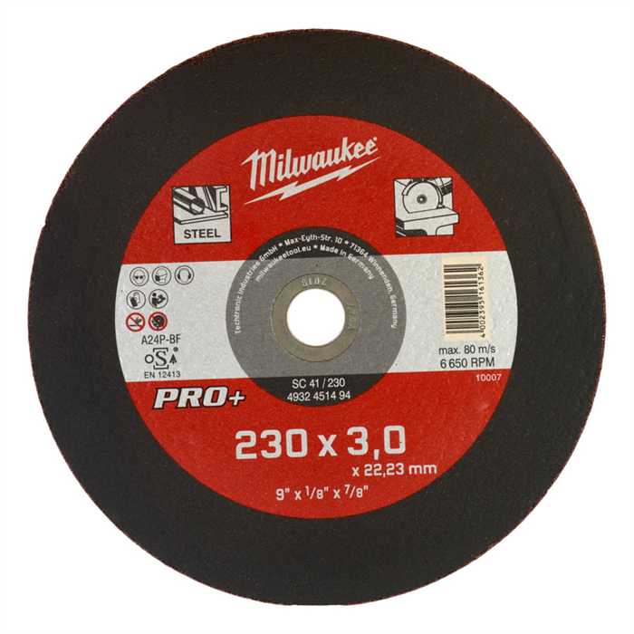 DISQUE A TRONCONNER PRO+ 230MM EPAISSEUR 3 MM DISQUE A TRONCONNER PRO+ 230MM EPAISSEUR 3 MM