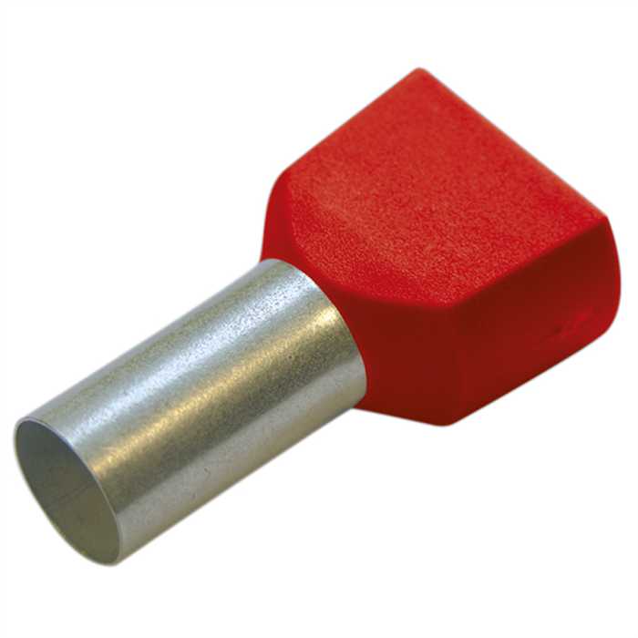 EMBOUT DE FIL ISOLE TWIN 2X10MM²/14 ROUGE (100PC) EMBOUT DE FIL ISOLE TWIN 2X10MM²/14 ROUGE (100PC)