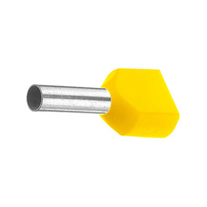 EMBOUT DE FIL ISOLE TWIN 2X6MM²/14 JAUNE (100PC) EMBOUT DE FIL ISOLE TWIN 2X6MM²/14 JAUNE (100PC)