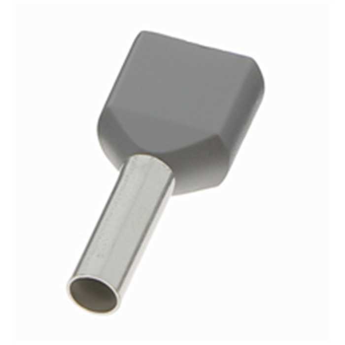 EMBOUT DOUBLE 2X2,5MM² GRIS (100PC) EMBOUT DOUBLE 2X2,5MM² GRIS (100PC)