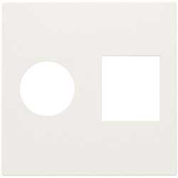 ENJOLIVEUR PRISE COAXIALE TV ET RJ45 BLANC