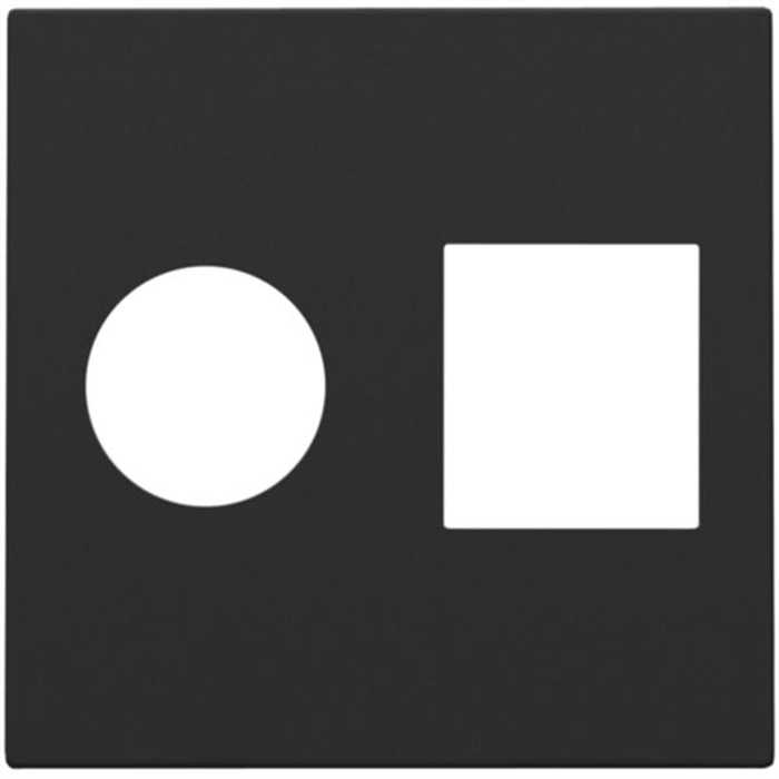 ENJOLIVEUR PRISE COAXIALE TV ET RJ45 NOIR ENJOLIVEUR PRISE COAXIALE TV ET RJ45 NOIR