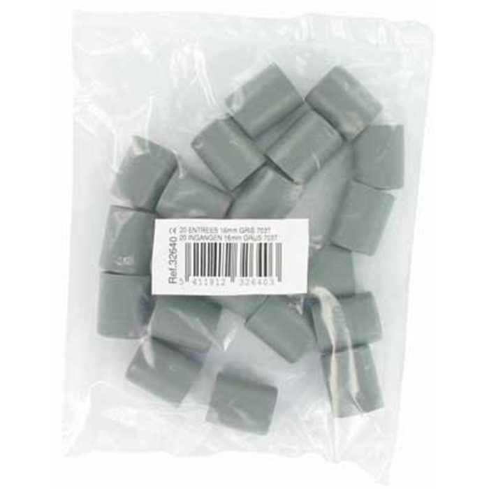 ENTREES 16MM GRIS FONCE RAL7037 (20PC) ENTREES 16MM GRIS FONCE RAL7037 (20PC)