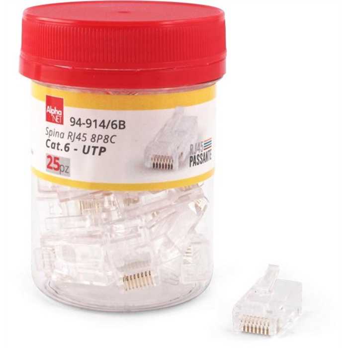FICHE RJ45 MALE CAT.6 UTP (25PC) FICHE RJ45 MALE CAT.6 UTP (25PC)