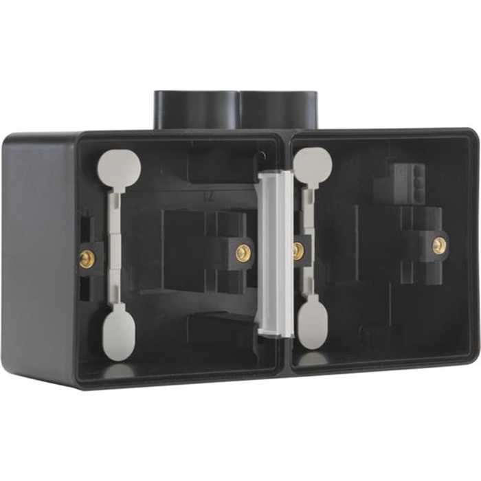 HYDRO - BOITE DOUBLE HORIZONTALE 2 ENTREES NOIR IP55 HYDRO - BOITE DOUBLE HORIZONTALE 2 ENTREES NOIR IP55