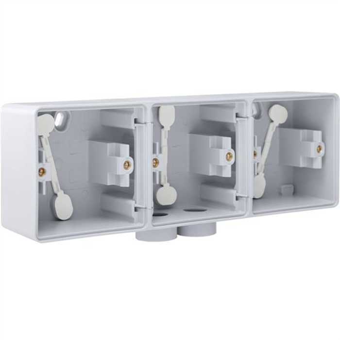 HYDRO - BOITE TRIPLE HORIZONTAL 2 ENTREES M20 GRIS HYDRO - BOITE TRIPLE HORIZONTAL 2 ENTREES M20 GRIS