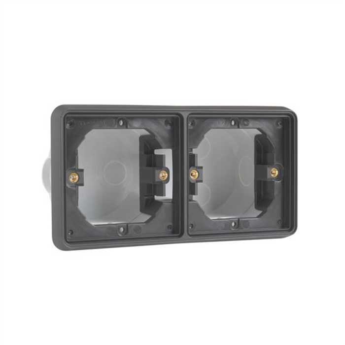 HYDRO - CADRE D'ENCASTREMENT DOUBLE HORIZONTAL NOIR IP55 HYDRO - CADRE D'ENCASTREMENT DOUBLE HORIZONTAL NOIR IP55