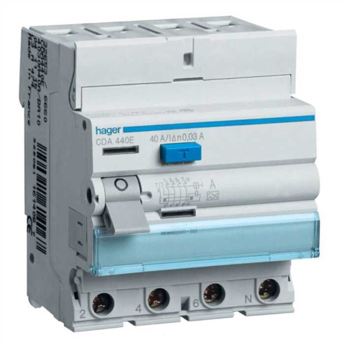 INTERRUPTEUR DIFFÉRENTIEL 4P 63A 30MA TYPE A INTERRUPTEUR DIFFÉRENTIEL 4P 63A 30MA TYPE A