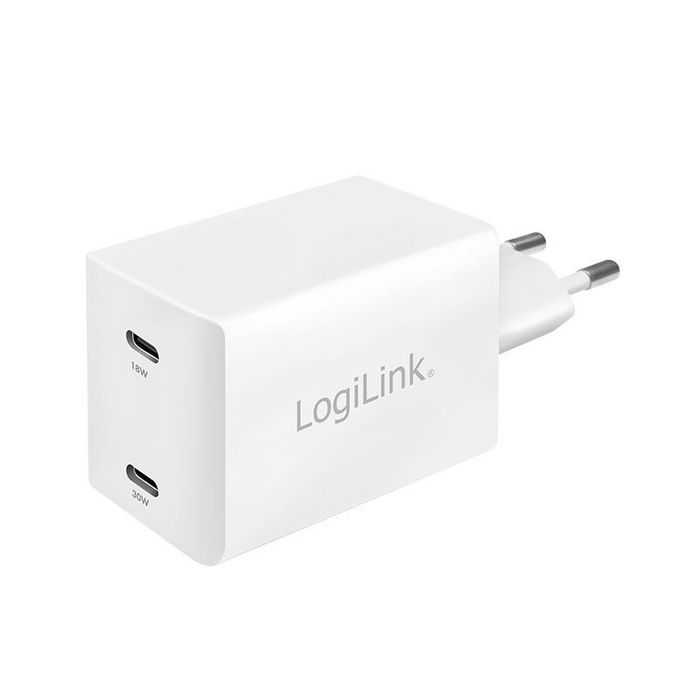 LOGILINK USB CHARGEUR GaN 2 PORT 48W 2x USB-C LOGILINK USB CHARGEUR GaN 2 PORT 48W 2x USB-C