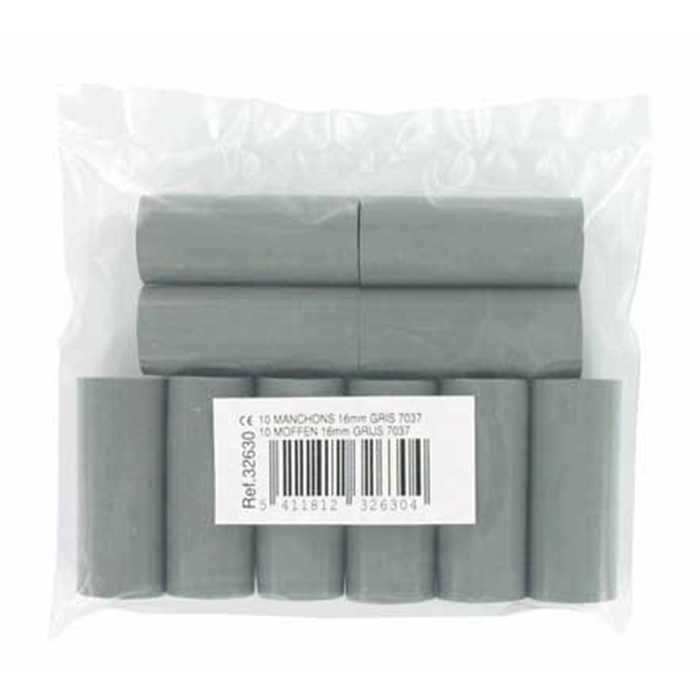MANCHONS 16MM GRIS FONCE RAL7037 (10PC) MANCHONS 16MM GRIS FONCE RAL7037 (10PC)