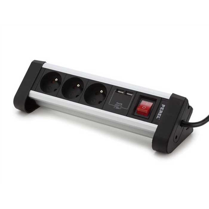 MULTIPRISE DE TABLE - 3 PRISES - 2 PORTS USB - 2.4 A MULTIPRISE DE TABLE - 3 PRISES - 2 PORTS USB - 2.4 A