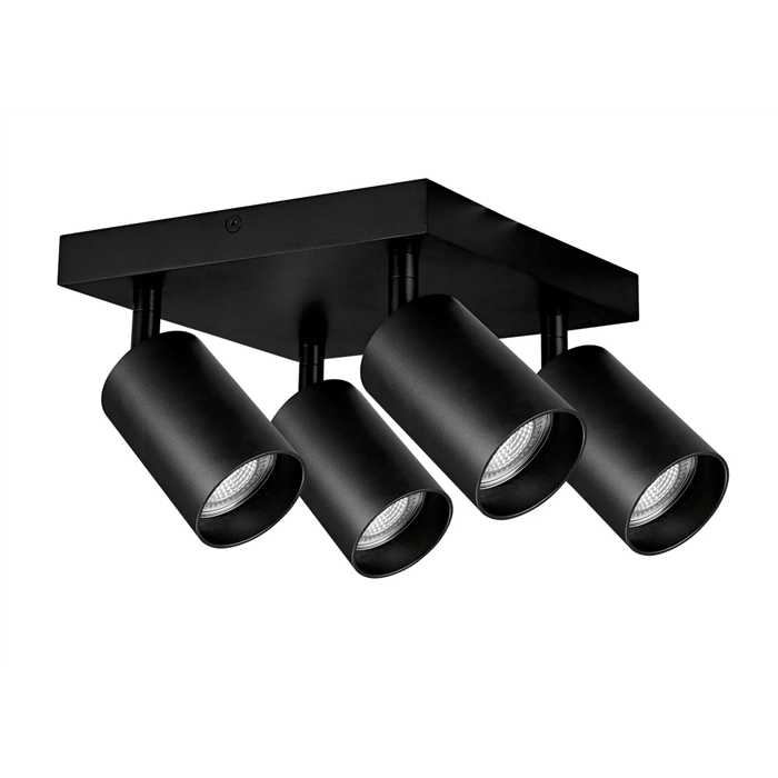 PLAFONNIER A SPOTS "TABOO SQUARE" 4XGU10 NOIR PLAFONNIER A SPOTS "TABOO SQUARE" 4XGU10 NOIR