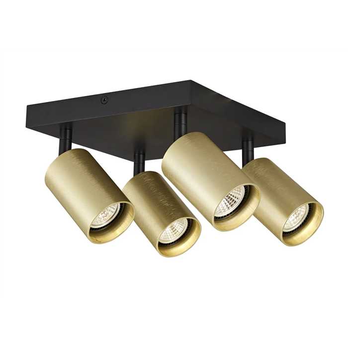 PLAFONNIER A SPOTS "TABOO SQUARE" 4XGU10 NOIR/DORE PLAFONNIER A SPOTS "TABOO SQUARE" 4XGU10 NOIR/DORE