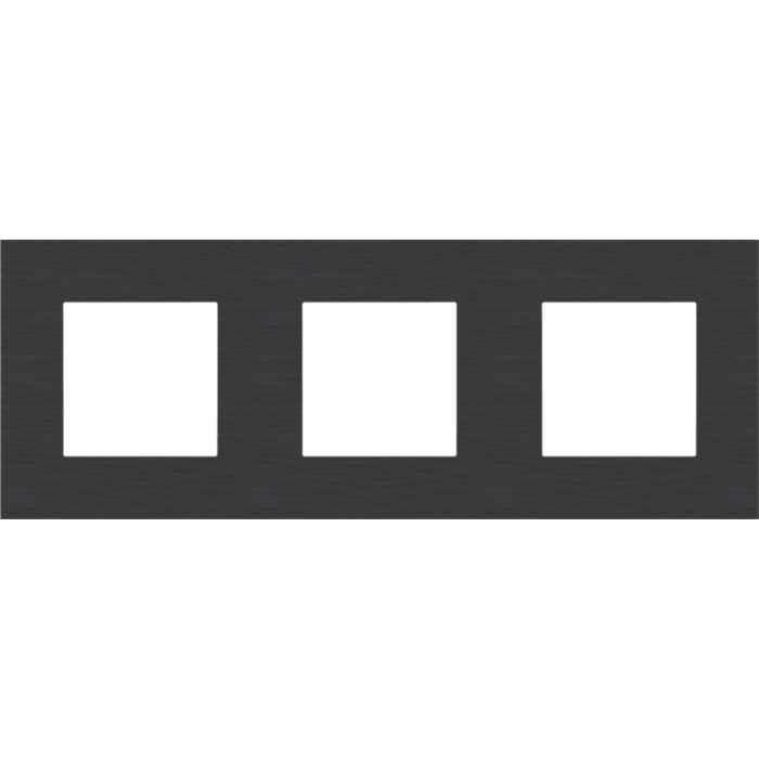 PLAQUE TRIPLE HORIZONTAL PURE ALU NOIR PLAQUE TRIPLE HORIZONTAL PURE ALU NOIR