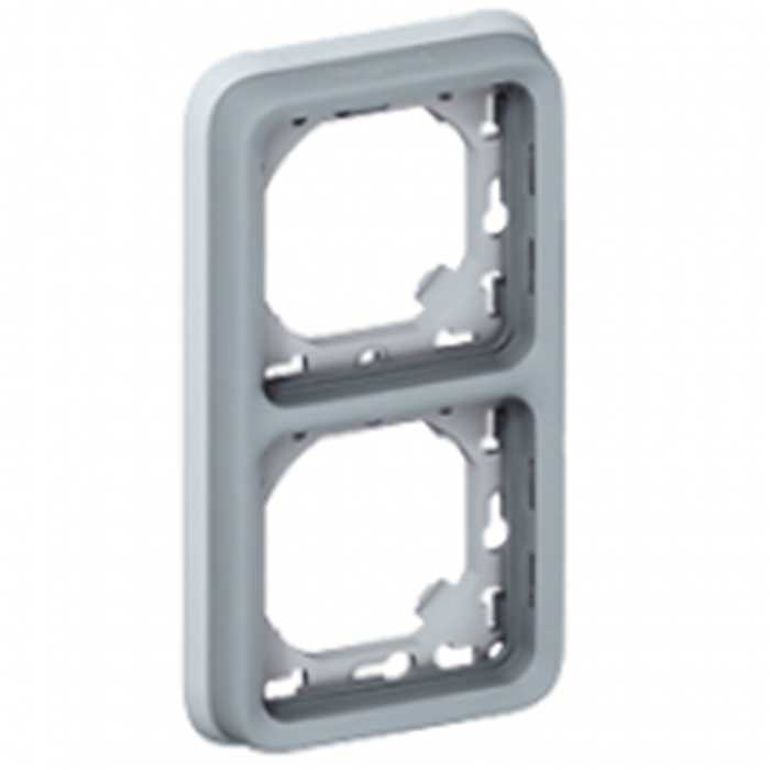PLEXO - SUPPORT PLAQUE DOUBLE VERTICAL GRIS PLEXO - SUPPORT PLAQUE DOUBLE VERTICAL GRIS