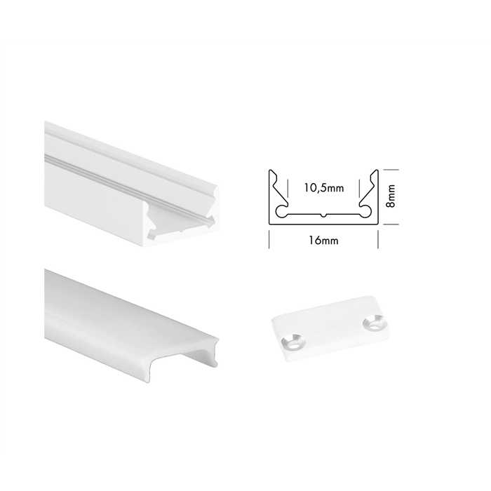 PROFILE LED "S-LINE LOW" 2M BLANC COMPLET PROFILE LED "S-LINE LOW" 2M BLANC COMPLET