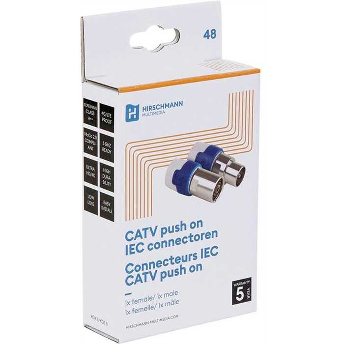 SET 1X KOK 5 ET 1X KOS 5 - CONNECTEUR IEC PUSH ON, DROIT SET 1X KOK 5 ET 1X KOS 5 - CONNECTEUR IEC PUSH ON, DROIT