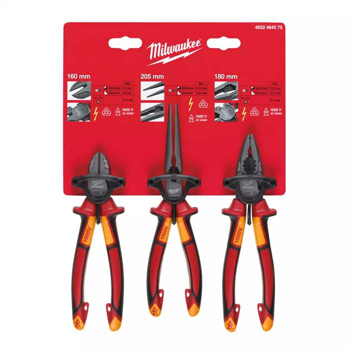 SET DE 3 PINCES ISOLEES 1000V VDE SET DE 3 PINCES ISOLEES 1000V VDE