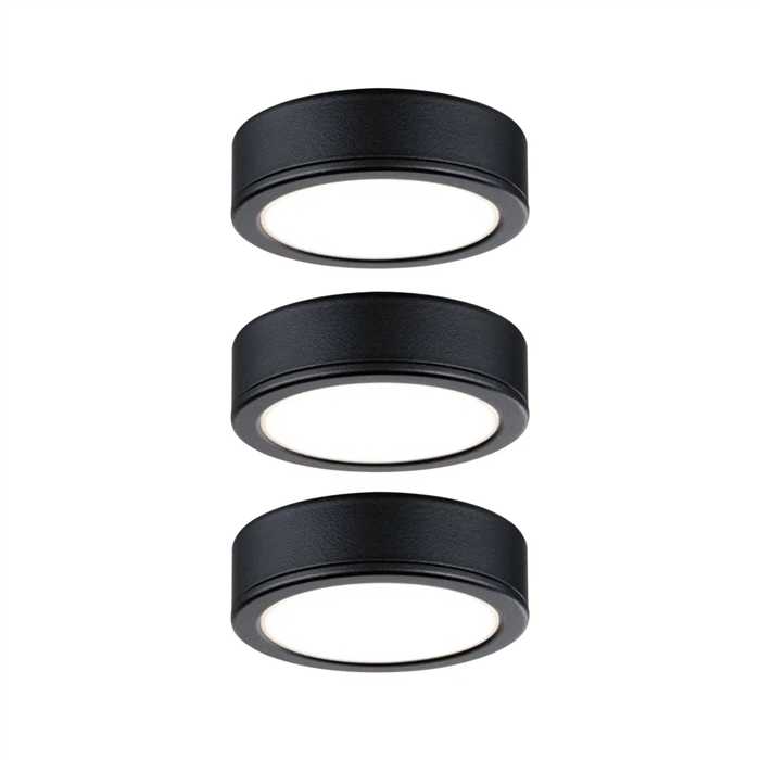 SPOTS LED "PUKK" EN KIT DE 3X3,5W 827 NOIR SPOTS LED "PUKK" EN KIT DE 3X3,5W 827 NOIR