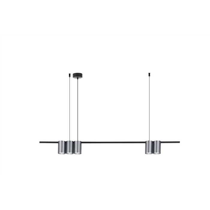 SUSPENSION "ISE" 5XGU10 NOIR/ACIER 1000MM SUSPENSION "ISE" 5XGU10 NOIR/ACIER 1000MM