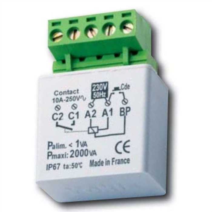 TÉLÉRUPTEUR ENCASTRE 2000W AVEC NEUTRE TEMPORISABLE TÉLÉRUPTEUR ENCASTRE 2000W AVEC NEUTRE TEMPORISABLE