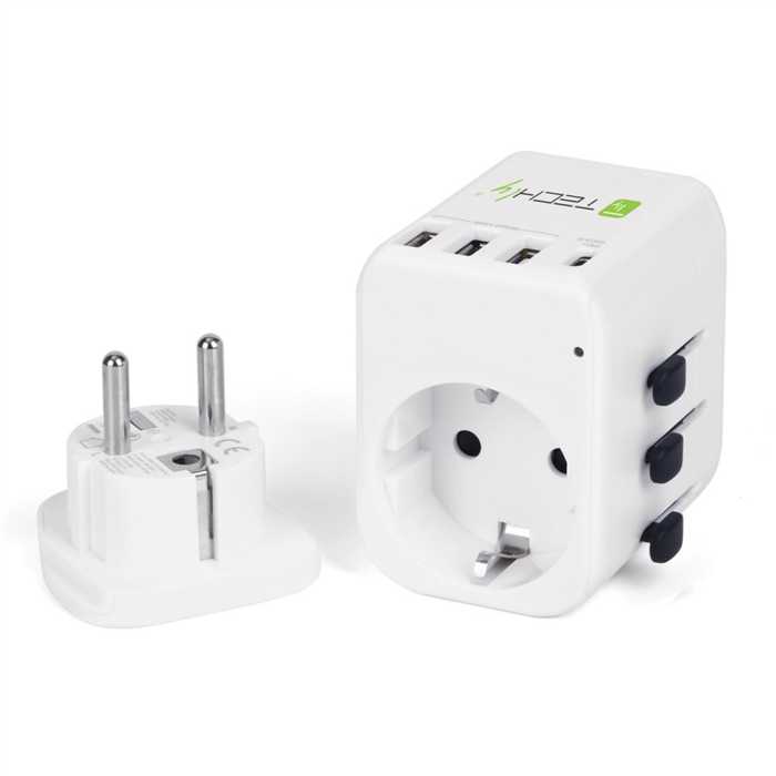 TRAVEL ADAPTER WITH 3x USB 10A WHITE TRAVEL ADAPTER WITH 3x USB 10A WHITE