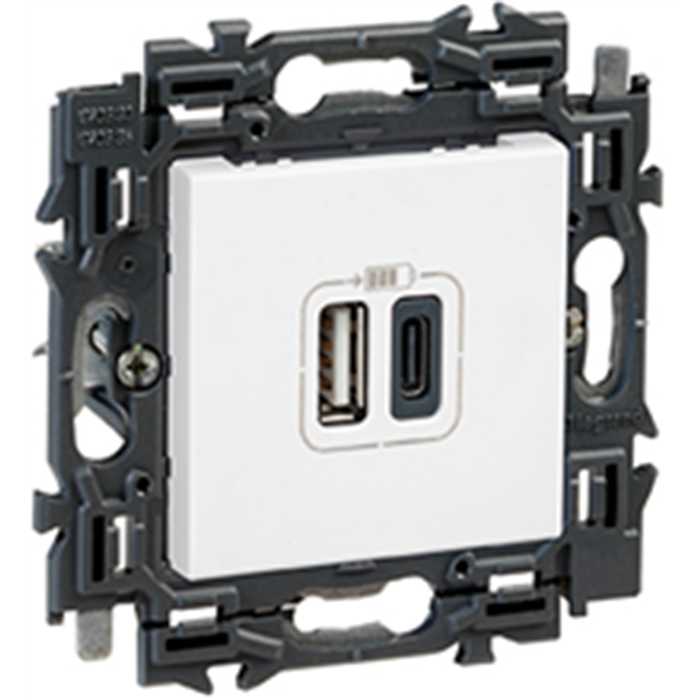 VALENA - PRISE USB DOUBLE TYPE A+C BLANC VALENA - PRISE USB DOUBLE TYPE A+C BLANC