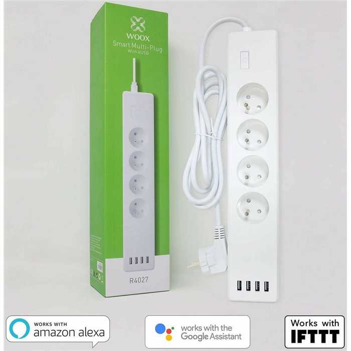 WOOX SMART WIFI MULTIPRISE - 4 PRISES + 4 USB WOOX SMART WIFI MULTIPRISE - 4 PRISES + 4 USB